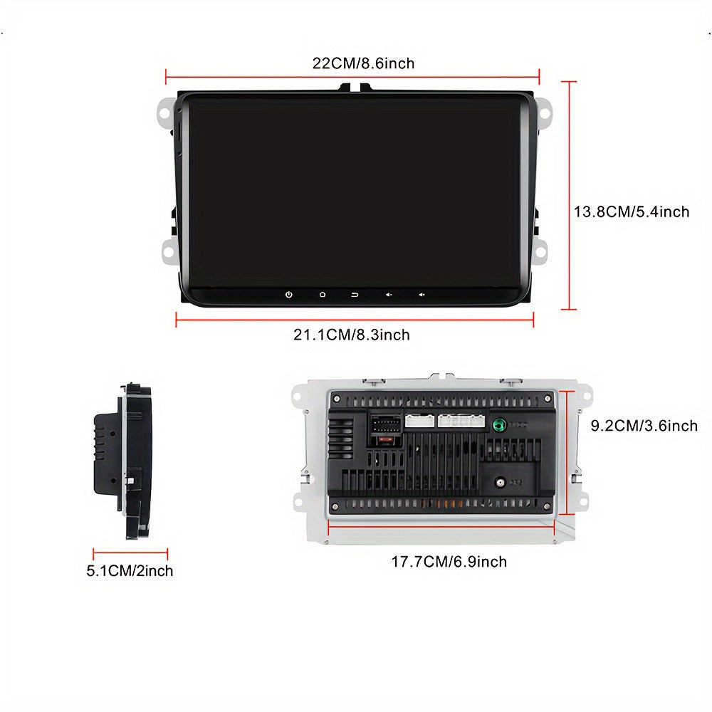 Autoradio – Multimedia Systeem – 2 Din Navigatie – Android Autoradio – 9 Inch Touchscreen – Android 13 Systeem – 2GB RAM + 64GB Opslag – GPS Navigatie & Draadloos CarPlay