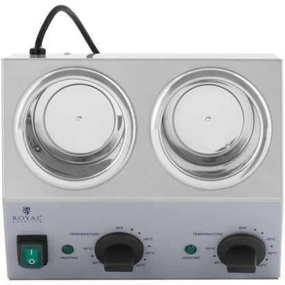 Flessenwarmer – Sauzenwarmer – Dubbele Flessenverwarmer – Warmhoudapparaat – Flessenverwarmer Keuken – 2x1 Liter – RVS Behuizing – Instelbare Temperatuur 40-90°C