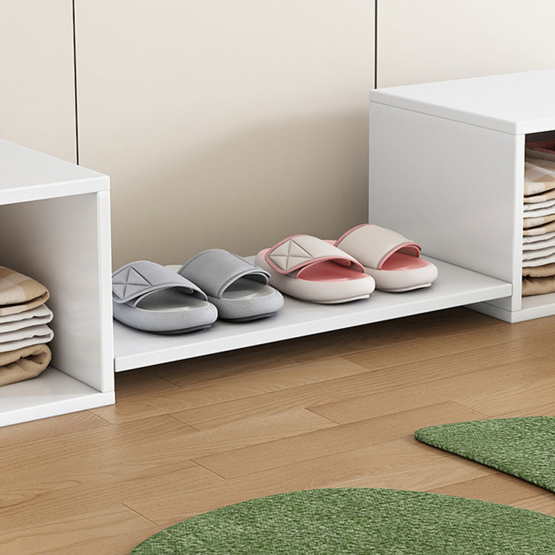 Schoenenkast – Schoenopberger – Schoenbank – Schoenmeubel – Zitbank – Wit – Massief Hout & MDF – Compact 189x40x34,5 cm