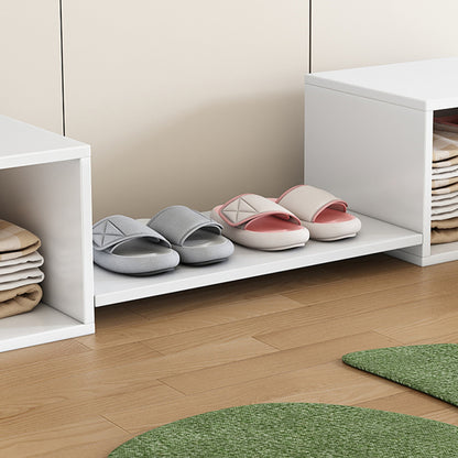 Schoenenkast – Schoenopberger – Schoenbank – Schoenmeubel – Zitbank – Wit – Massief Hout & MDF – Compact 189x40x34,5 cm