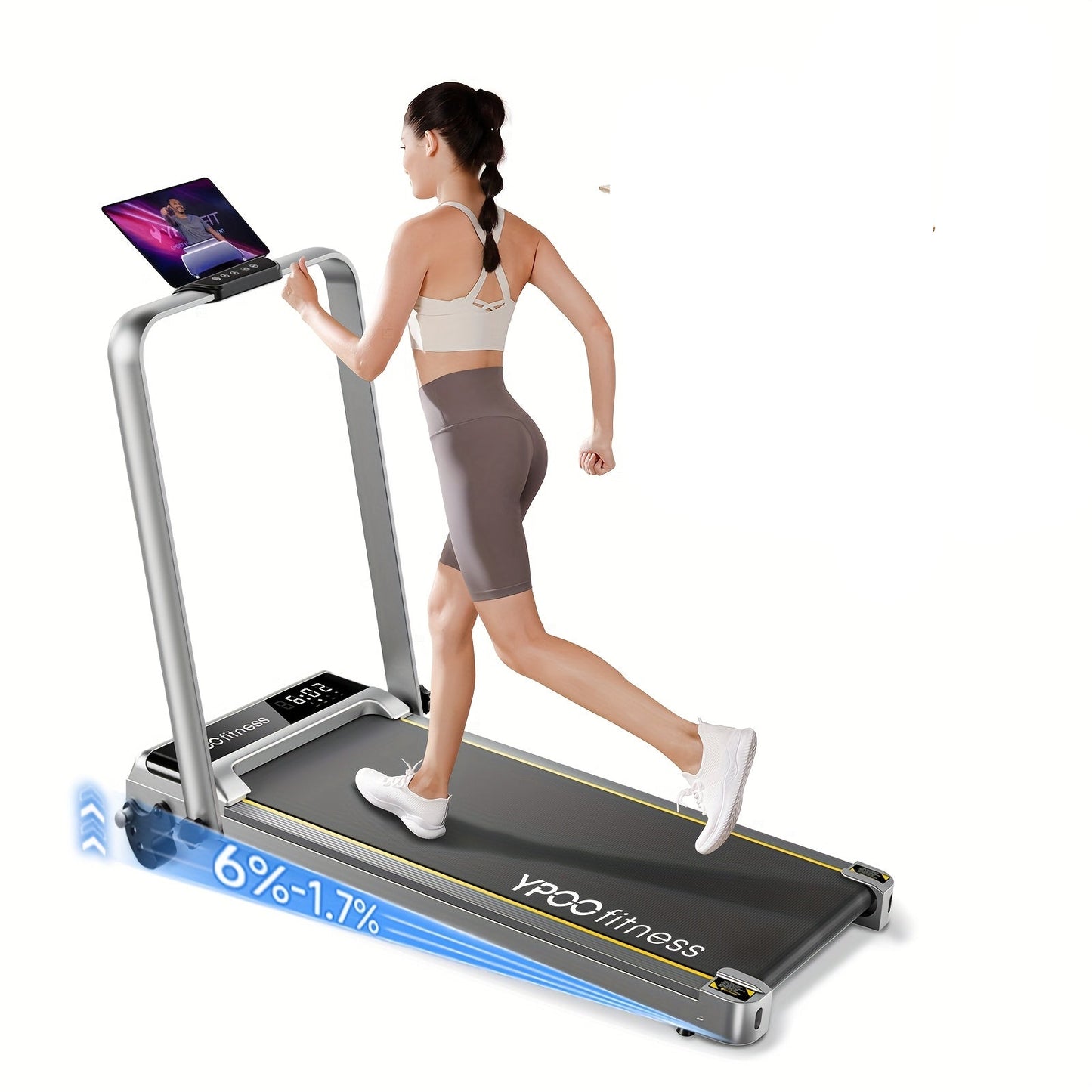 Loopband – Wandelband – Walking Pad – Treadmill – Hometrainer – Inklapbaar – Met Hellingsfunctie – Stille Motor – App Bediening