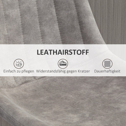 Barkrukken – Barkstoel – Barstoelen – Krukken – Barstoelset – Retro Design – Gaslift Met Voetsteun – Grijs/Zwart