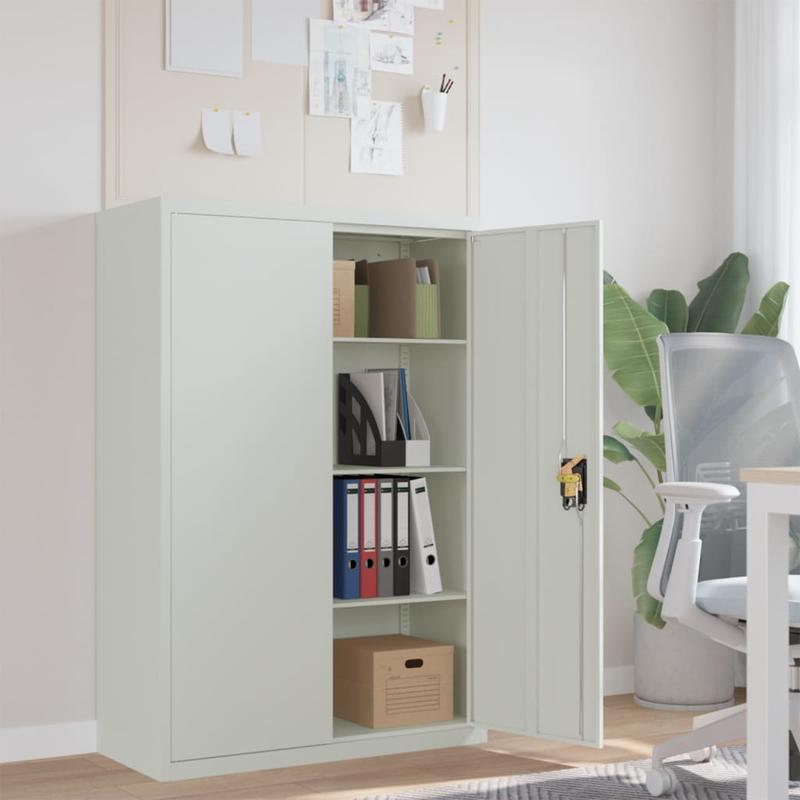 Dossierkast – Archiefkast – Mappenkast – Opbergkast – Documentenkast – Grijs Staal – 90x40x140 cm – Duurzaam & Stevig