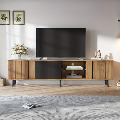 TV-meubel – Tv-kast – Lowboard – Mediameubel – Entertainmentmeubel – Natuurlijke Houttint Variant – 175 cm Breed – Geschikt voor 75 Inch TV