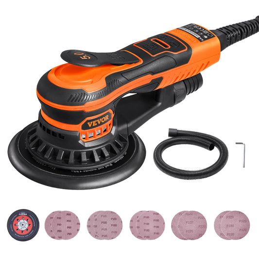 Schuurmachine – Multischuurmachine – Handpalmschuurmachine – Vlakschuurmachine – Excentrische Schuurmachine – 6 Inch – 350W Borstelloze Motor – 6 Snelheden Instelbaar