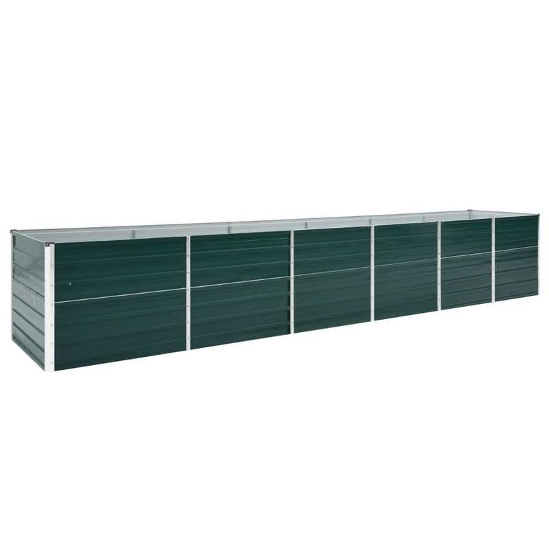 Verzinkte Plantenbak – Verhoogde Tuinbak – Tuinbed – Groentebak – Kruidenbak – Gegalvaniseerd Staal – Groot Formaat 480x80x77 cm – Duurzaam & Weerbestendig – Groen