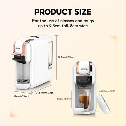 4-in-1 Koffiemachine – Capsuleapparaat – Espressozetter – Koffiezetapparaat – Hot & Cold Brew Machine – 19 Bar Pompdruk – Afneembaar 0,6L Waterreservoir