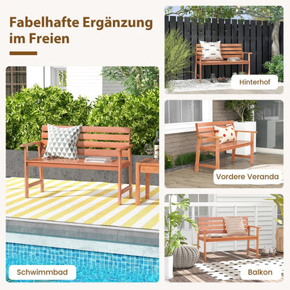Tuinbank – Buitenbank – Balkontafel – Parkbank – Houten Bank – Hardhouten 2-Zits – Weerbestendig – 120,5 x 64 x 84 cm
