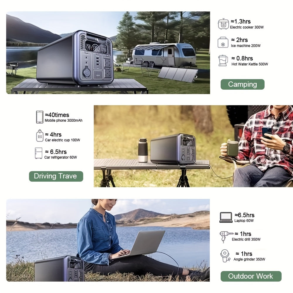 Powerstation – Draagbare Generator – Noodstroomvoorziening – Mobiele Energiebron – Camping Accu – 680Wh Capaciteit – 1200W Piekvermogen