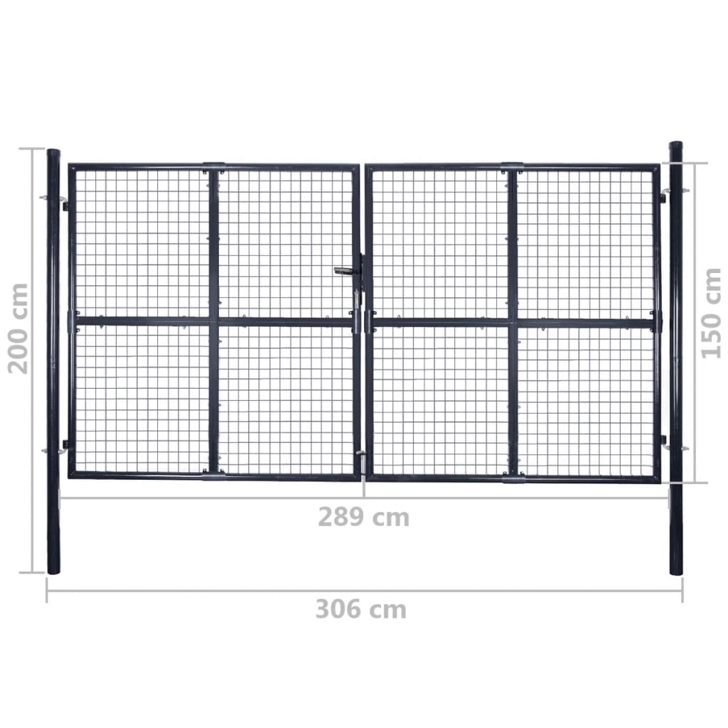 Tuinpoort – Tuinhek – Accesspoort – Hekwerk – Poort – Gegalvaniseerd Staal – 150 cm Hoogte – Roestbestendig Met Poedercoating