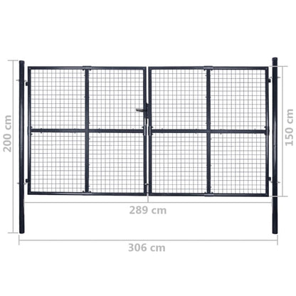 Tuinpoort – Tuinhek – Accesspoort – Hekwerk – Poort – Gegalvaniseerd Staal – 150 cm Hoogte – Roestbestendig Met Poedercoating