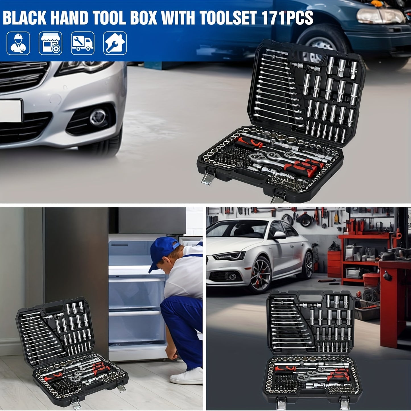 216-delige Mechanische Gereedschapsset – Moersleutel Set – Ratels – Dopset – Auto Reparatie Gereedschap – 72-Tand Ratel – Slagvaste Opbergkoffer