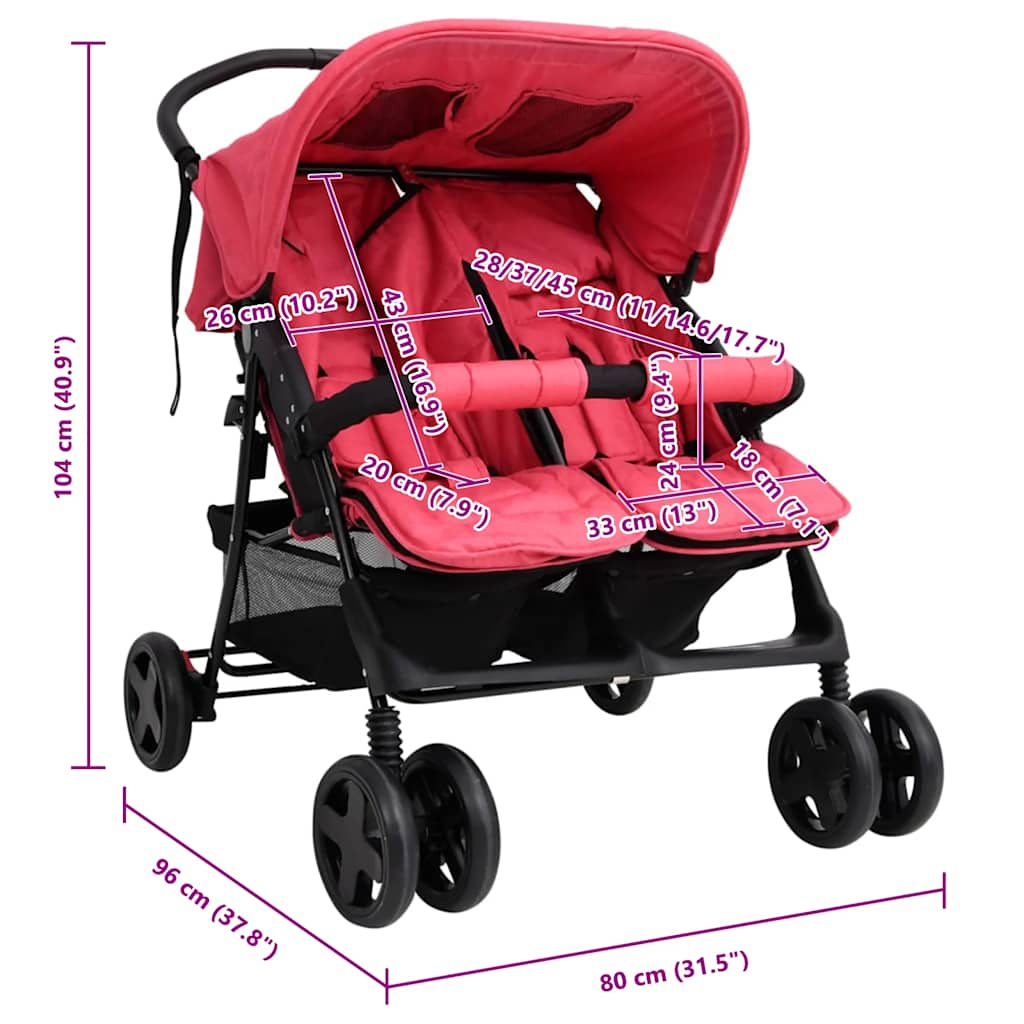 Vidaxl Twin Stroller Twin Strollers Stroller