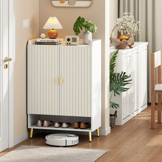 Schoenenkast – Schoenopberger – Schoenenrek – Schoenmeubel – Schoenkast Wit – 3-laags Open Lade – Hoogwaardig MDF – 75x35x110 cm