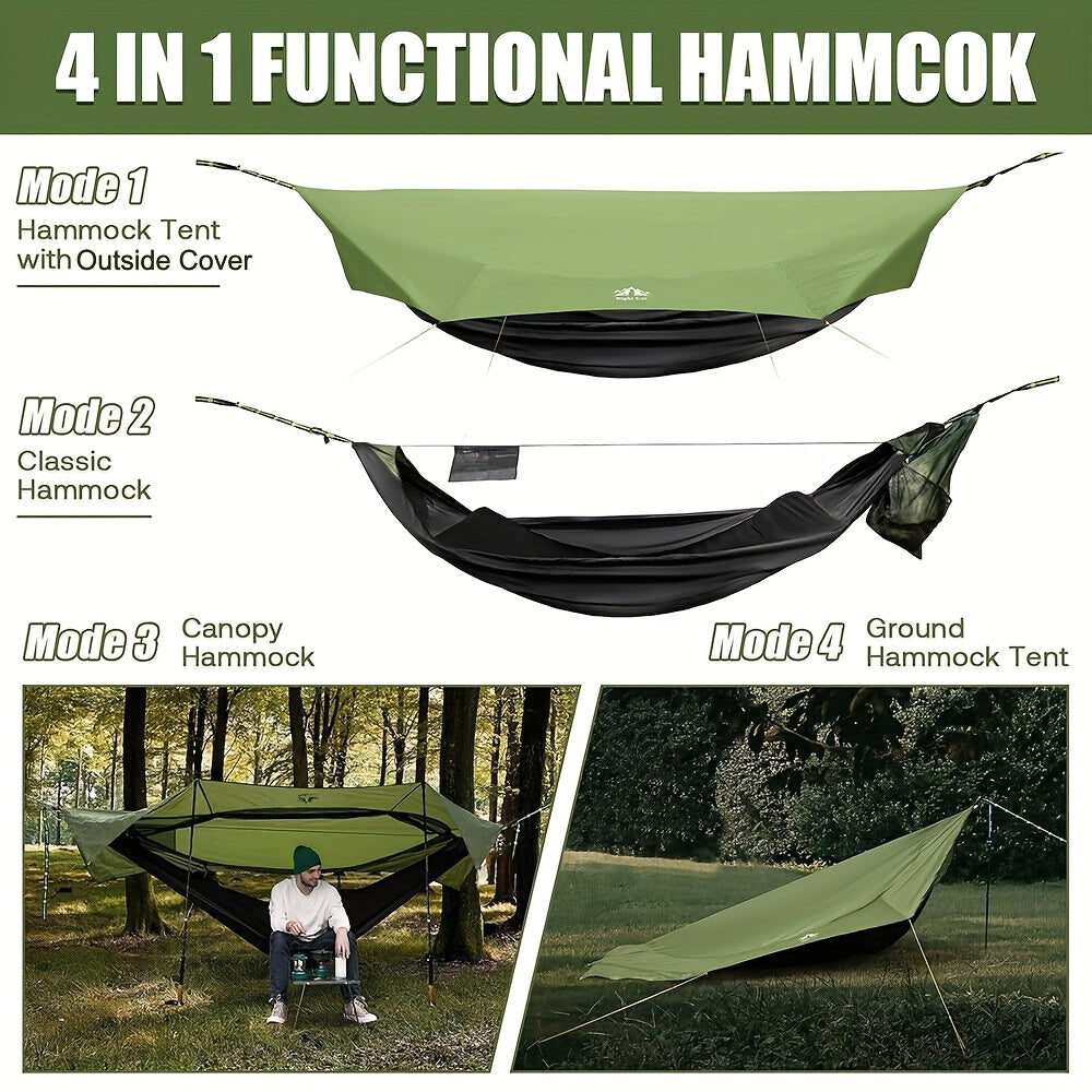 Hangmat – Campinghangmat – Tenthangmat – Reis Hangmat – Outdoor Hangmat – Lichtgewicht & Compact – Ingebouwd Muskietennet en Waterafstotende Buitensluier