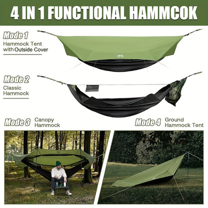 Hangmat – Campinghangmat – Tenthangmat – Reis Hangmat – Outdoor Hangmat – Lichtgewicht & Compact – Ingebouwd Muskietennet en Waterafstotende Buitensluier