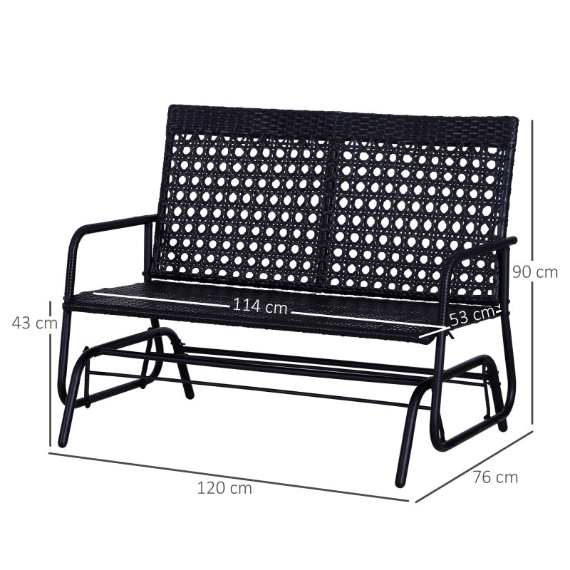 Schommelbank – Schommelstoel – Tuinbank – Buitenbank – Zweisitzer – Poly rattan – 2 Persoons – Weerbestendig – Handmatig Schommelend