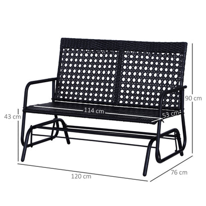 Schommelbank – Schommelstoel – Tuinbank – Buitenbank – Zweisitzer – Poly rattan – 2 Persoons – Weerbestendig – Handmatig Schommelend