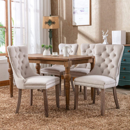 Eetkamerstoel – Stoel – Kuipstoel – Meubel – Zitting – Set van 2 Luxe Velvet Eetkamerstoelen – Massief Houten Frame – Verstelbare Pootjes – Hoog Rugsteun – Comfortabel Gevuld Kussen – Belastbaarheid 127 kg