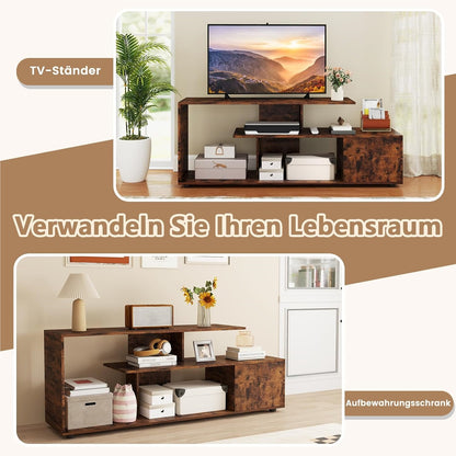 Tv-Kast – Tv-Meubel – Mediameubel – Lowboard – Tv-Stand – Voor Tv’s Tot 55 Inch – Asymmetrisch Design – Stevig Houtmateriaal