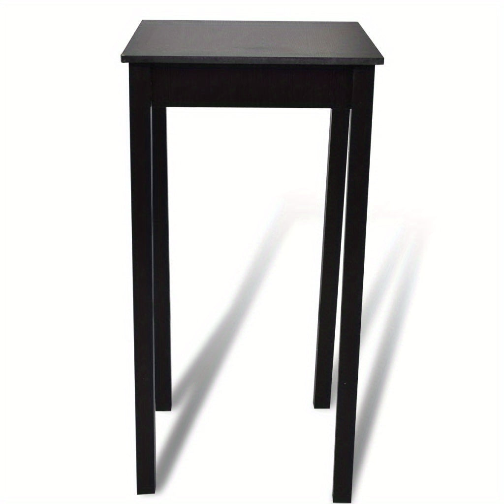 Bar Tafel – Bistrotafel – Koffietafel – Steigerhout Tafel – Bartafel Smal – Compact Design – Opbergruimte – 55x55x107 cm – Zwart MDF