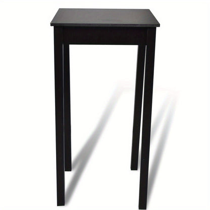 Bar Tafel – Bistrotafel – Koffietafel – Steigerhout Tafel – Bartafel Smal – Compact Design – Opbergruimte – 55x55x107 cm – Zwart MDF