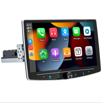 Autoradio – Multimedia Speler – Navigatiesysteem – Car Stereo – Single DIN – 10,1 Inch Draaibaar HD IPS Scherm – Android 14.0 Met 4GB RAM & 64GB Opslag – Draadloos CarPlay & Android Auto