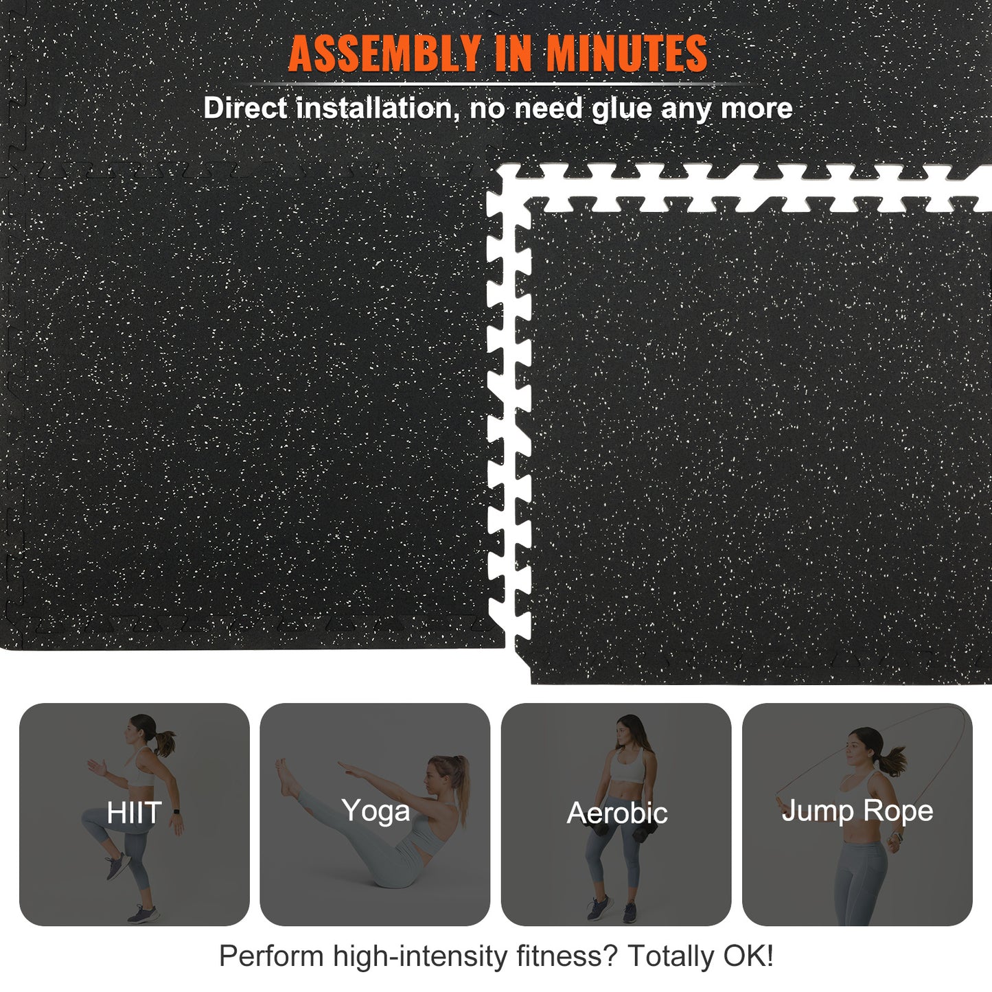Vloermatten – Fitnessmatten – Puzzelmatten – Gymvloer – Trainingsmatten – 25-delige set – 1,27 cm dik – Antislip en Schokabsorberend