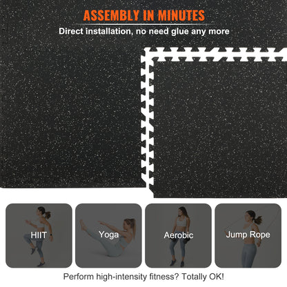 Vloermatten – Fitnessmatten – Puzzelmatten – Gymvloer – Trainingsmatten – 25-delige set – 1,27 cm dik – Antislip en Schokabsorberend