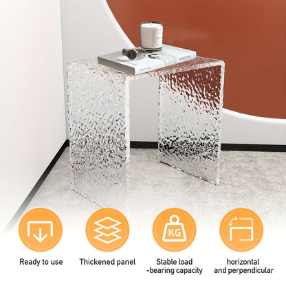 Transparante Acryl Kruk – Acryl Krukje – Bijzettafel – Accentstoel – Designkruk – Watergolf Patroon – Stevig & Onderhoudsvriendelijk