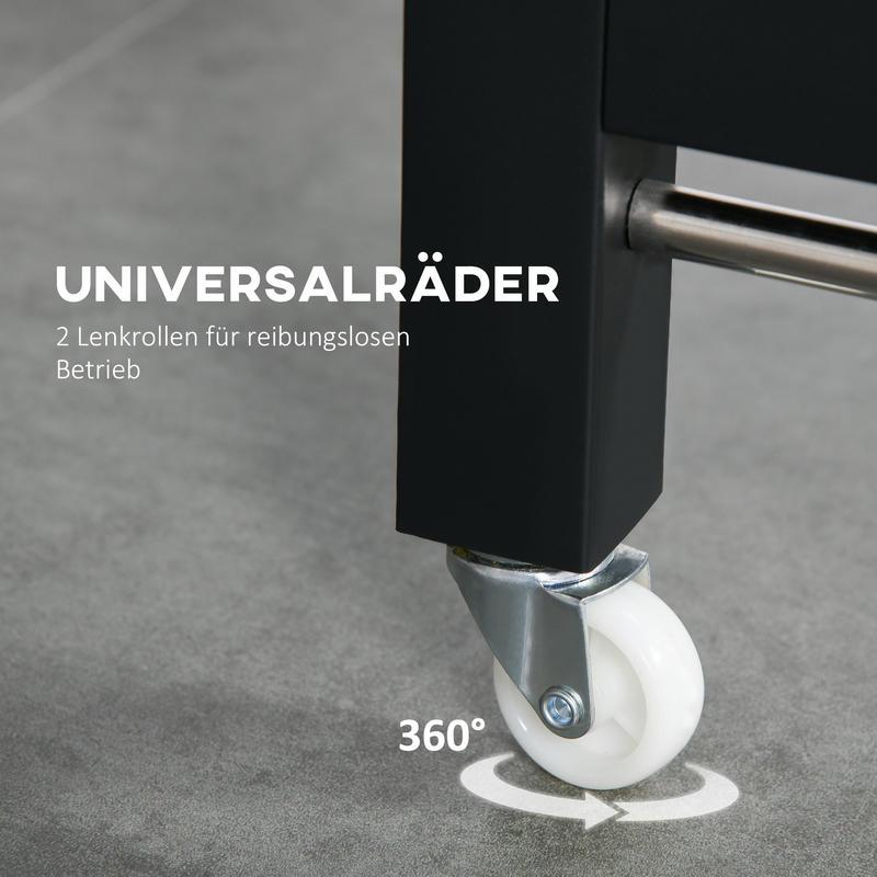 Inklapbare Eettafel – Opvouwbare Tafel – Uitklapbare Eettafel – Ruimtebesparende Tafel – Compacte Keukentafel – Hardhouten Blad – Zwarte Metalen Poten