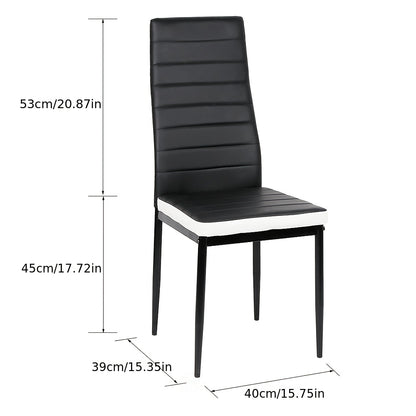 Set of 8 Modern Farmhouse High-Back Chairs with Memory Foam & Padded Seats - Heavy-Duty Commercial PU Dining/Conference Chairs Suitable for Office, Events, Weddings, Parties - Metal Frame, Easy-Clean (Multicolor)