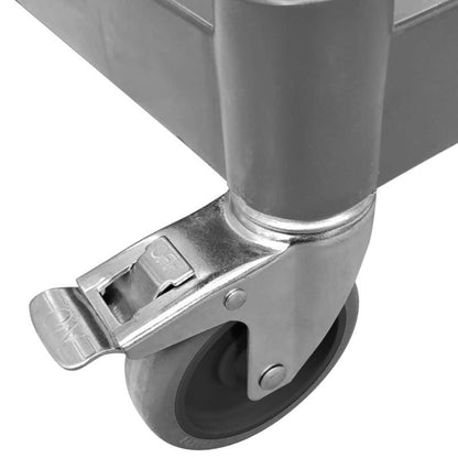 Keukentrolley – Opbergtrolley – Serveerwagen – Keukenwagen – Trolley met 3 Niveaus – Aluminium – 99x50x96 cm – Stevige Wielen met Rem