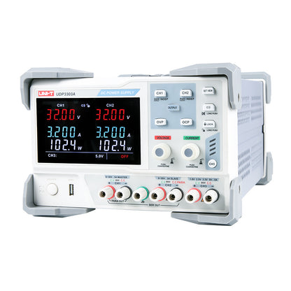 Laboratory Voeding – Laboratorium Stroomvoorziening – DC Voeding – Precisie Voeding – Technische Voeding – Drie Uitgangen – Instelbaar 0-30V 3A – USB Monitoring