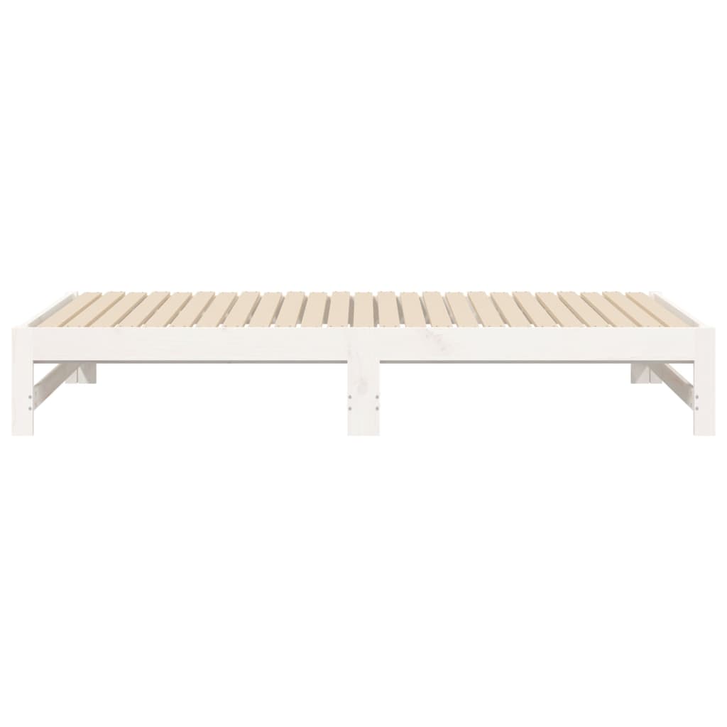 Bedbank – Slaapbank – Logeerbed – Bedbank Met Lade – Bedbank Voor Kleine Ruimte – Massief Dennenhout – Lattenbodem – 205,5x158x30 cm