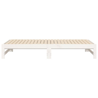 Bedbank – Slaapbank – Logeerbed – Bedbank Met Lade – Bedbank Voor Kleine Ruimte – Massief Dennenhout – Lattenbodem – 205,5x158x30 cm
