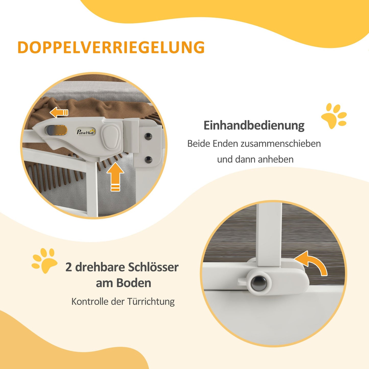 Veiligheidshek Hondenhek Traphekje Huisdierhek Kinderhek Hek voor Honden – Wit – Automatisch Sluitend – Eenvoudige Montage Uitbreidbaar