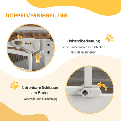 Veiligheidshek Hondenhek Traphekje Huisdierhek Kinderhek Hek voor Honden – Wit – Automatisch Sluitend – Eenvoudige Montage Uitbreidbaar