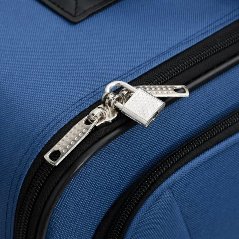 Kofferset – Reiskoffer Set – Bagageset – Trolley Koffer – Reistas – 5-delig – Blauw – Lichtgewicht Stof – Duurzaam Met ABS+PC