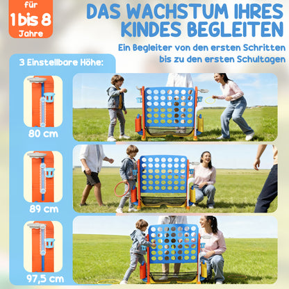 Vier op een rij – Connect Four – Strategiespel – Bordspel – Reisspel – Verstelbare Hoogte – Stevig Plastic – Multicolor