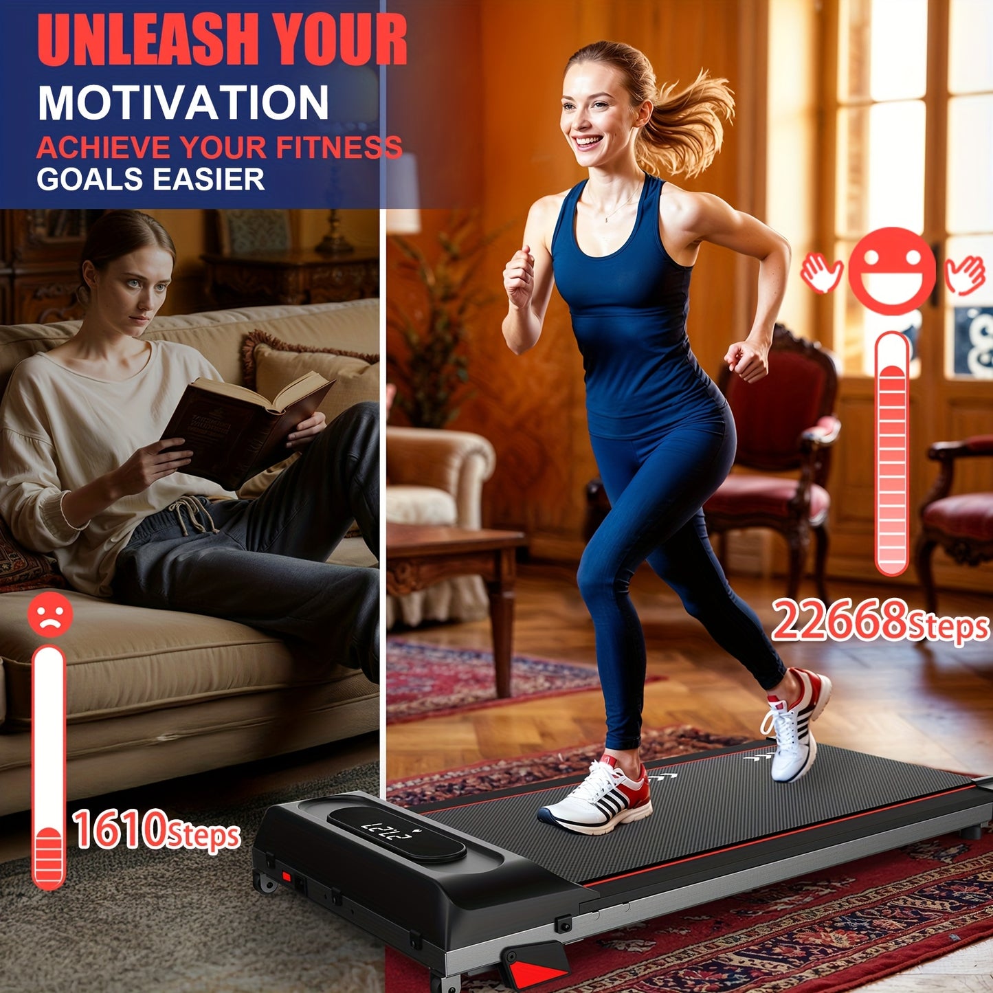 Loopband – Wandelband – Walking Pad – Hardloopband – Treadmill – 4% Hellingshoek – Krachtige 2,25 PK Motor – Max. 100 kg Belastbaar