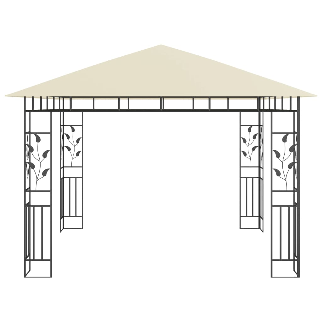 Luifel – Tuinklambuis – Overkapping – Terrasoverkapping – Zonneluifel – 3x3 Meter – Stabiel Stalen Frame – Ingebouwde Lichtslinger