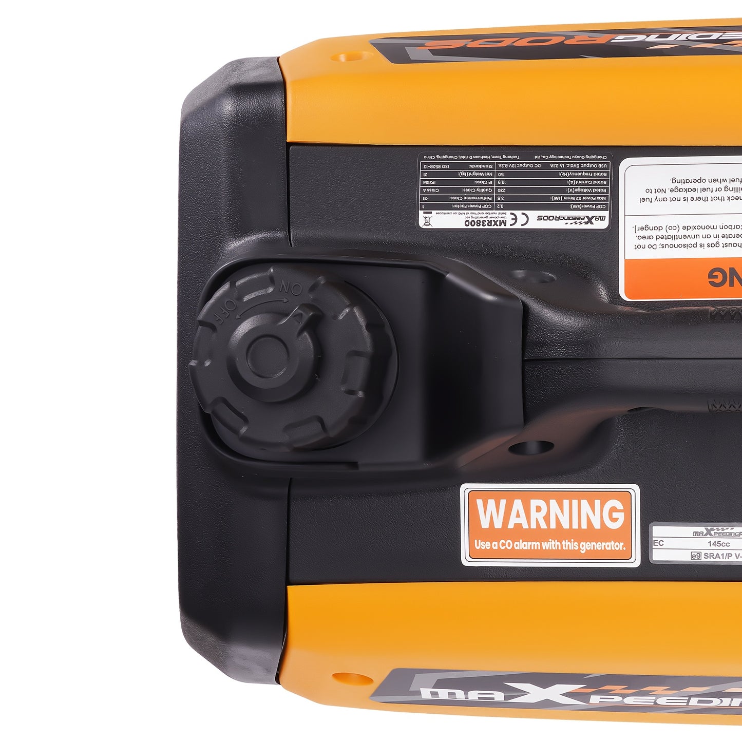 Benzinegenerator – Draagbare Generator – Stille Stroomvoorziening – Inverter Generator – Noodstroom – 3200W Continu Vermogen – 58dB Laag Geluidsniveau – Oranje
