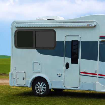 Camper Zijraam – Bruin Glas Schuifraam – Camper Dakraam – Campingauto Ruit – Camperraam 1000x400mm – Aluminium Frame – Eenvoudige Montage