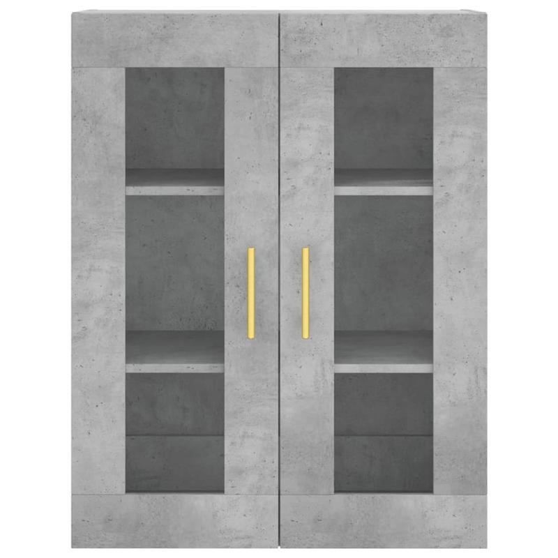 Hoge Kast – Opbergkast – Kast Met Deuren – Bergkast – Boekenkast – Grijs Betonlook – 180 cm Hoog – Duurzaam Hout