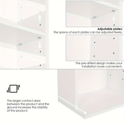 Witte Boekenkast – Boekenplank – Vakkenkast – Opbergrek – Wandkast – 27 Vakken – Duurzaam Hout – Vrijstaand – Groot Opbergvermogen – Modern Design