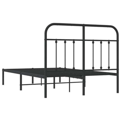 Bed frame with Black Metal Headboard 120x200cm