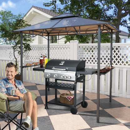 Barbecue Shelter – Tuinoverkapping – BBQ Paviljoen – Grill Schuur – Buitenkeuken Overkapping – Aluminium Constructie – Dubbel Polycarbonaat Dak – Zwart