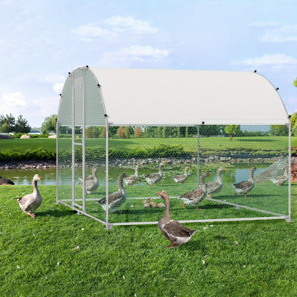 Buitenren Kippenhok Kippenren Kippenrenren Kippenkooi – 3x4m – Gegalvaniseerd Stalen Frame – Waterdicht PE Dak