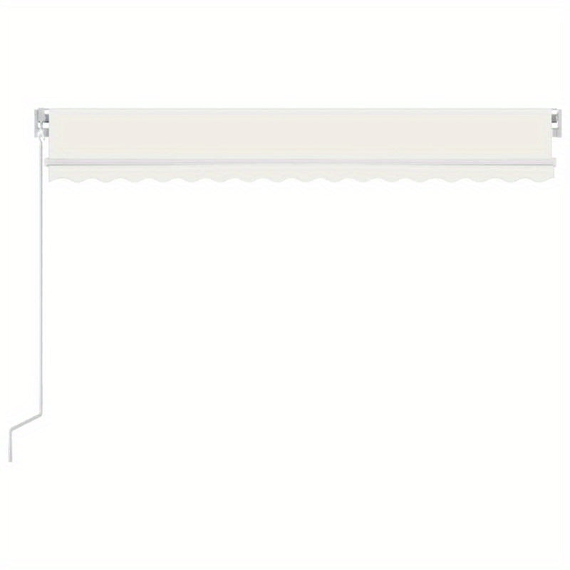 Awning manually extendable 400x350cm cream-colored, Backyard Shelter, Patio Cover, Retractable Canopy, Modern Sunshade, Durable Material, Pu Coated Fabric, Retractable Awning, Sunshade Cover, Garden Lovers, Homeowners